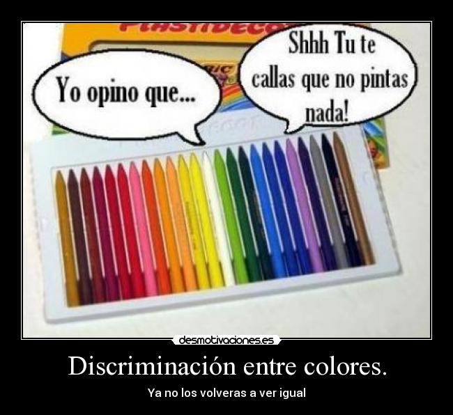 Discriminación entre colores. -