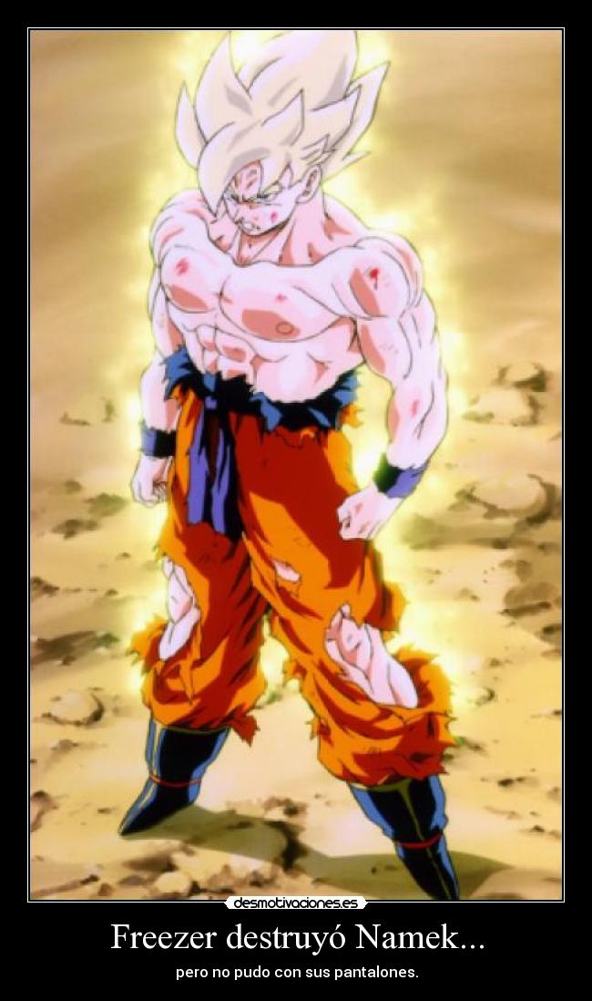 Freezer destruyó Namek... - pero no pudo con sus pantalones.