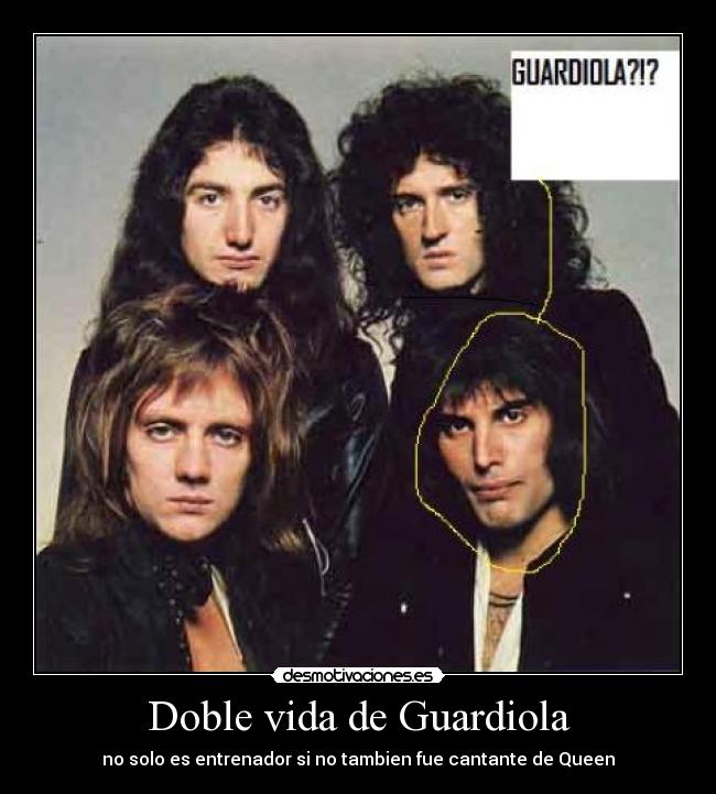 Doble vida de Guardiola - no solo es entrenador si no tambien fue cantante de Queen