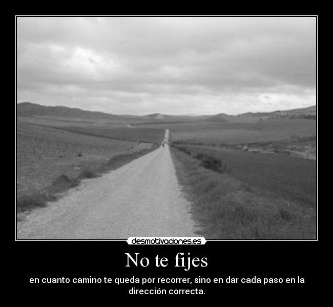 No te fijes - en cuanto camino te queda por recorrer, sino en dar cada paso en la
dirección correcta.