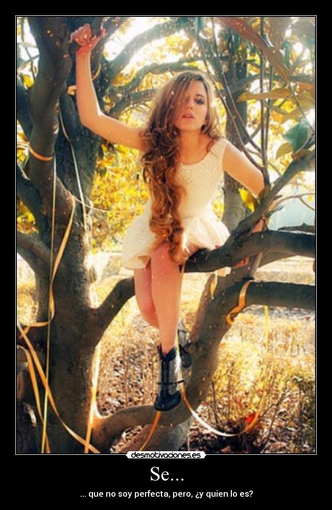 Se... - ... que no soy perfecta, pero, ¿y quien lo es?