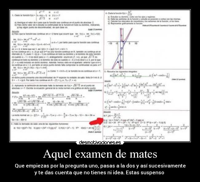 carteles matematicas examen profesor desmotivaciones