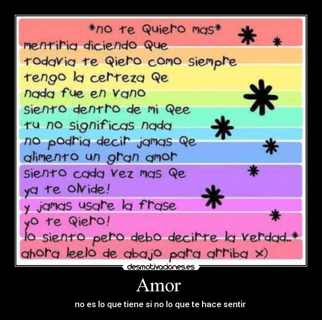 Amor - no es lo que tiene si no lo que te hace sentir