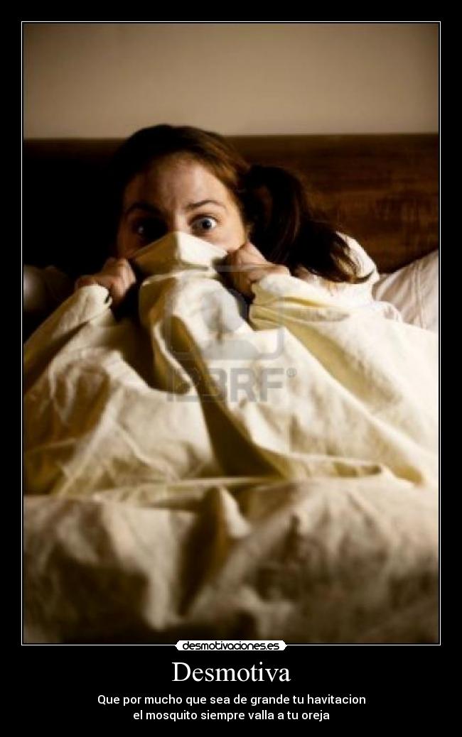 Desmotiva - Que por mucho que sea de grande tu havitacion
el mosquito siempre valla a tu oreja