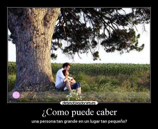 ¿Como puede caber - una persona tan grande en un lugar tan pequeño?
