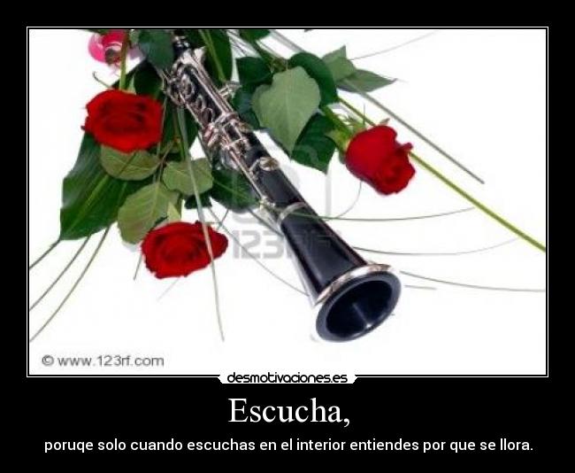 Escucha, - poruqe solo cuando escuchas en el interior entiendes por que se llora.