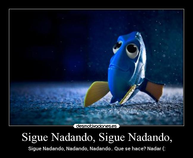 Sigue Nadando, Sigue Nadando, - Sigue Nadando, Nadando, Nadando.. Que se hace? Nadar (: