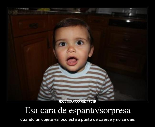 Esa cara de espanto/sorpresa - cuando un objeto valioso esta a punto de caerse y no se cae.