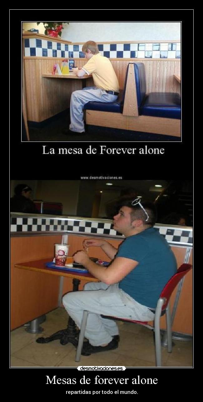 Mesas de forever alone - repartidas por todo el mundo.