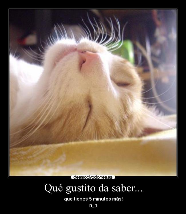 Qué gustito da saber... - que tienes 5 minutos más!
n_n