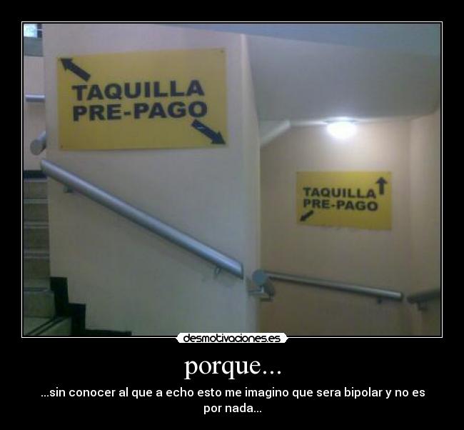 porque... - ...sin conocer al que a echo esto me imagino que sera bipolar y no es por nada...