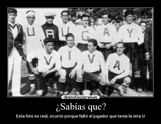 ¿Sabías que? - Esta foto es real, ocurrió porque faltó el jugador que tenía la otra U.
