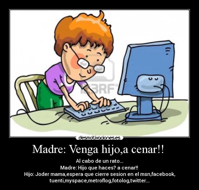 carteles madre madre hijo cerrar sesion msn twitter facebook tuenti desmotivaciones