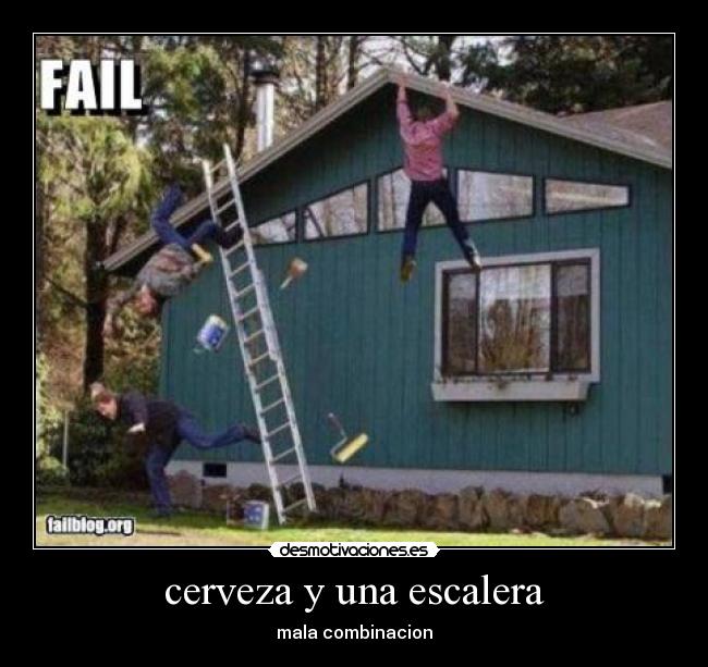 cerveza y una escalera - mala combinacion