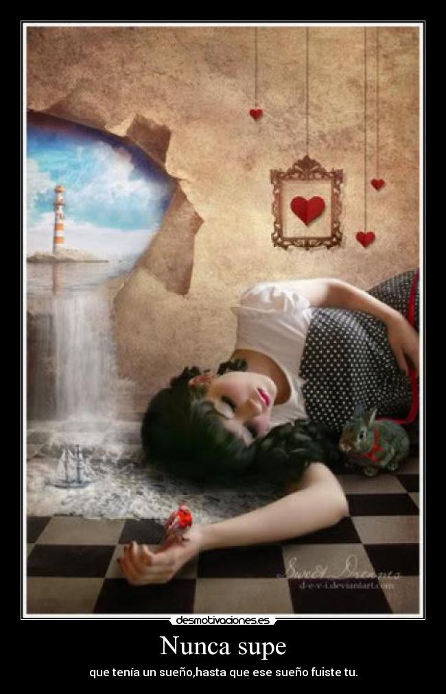 Nunca supe - que tenía un sueño,hasta que ese sueño fuiste tu.