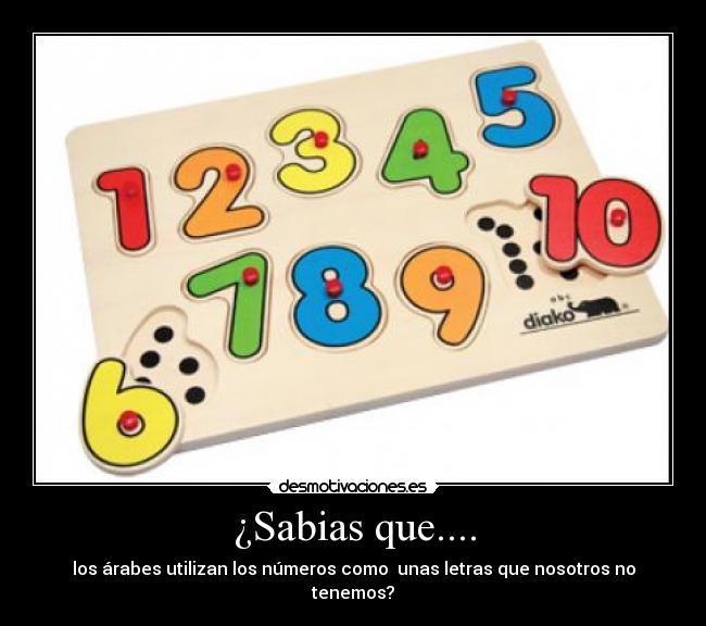 ¿Sabias que.... - los árabes utilizan los números como unas letras que nosotros no tenemos?