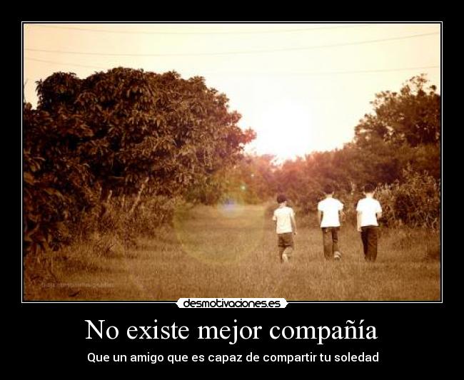 No existe mejor compañía - Que un amigo que es capaz de compartir tu soledad