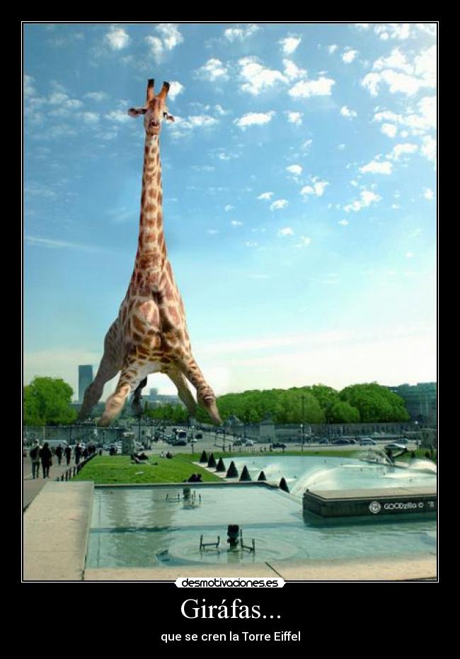 carteles parisgirafasxdhahaanimalesgirafatorreeiffeltorre eiffelrisacreercrenfrancia desmotivaciones