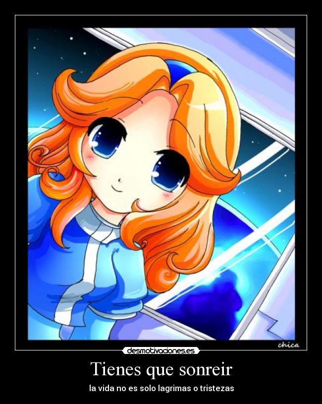 carteles maria robotnik sonreir tristeza lagrimas anime girl nina feliz desmotivaciones