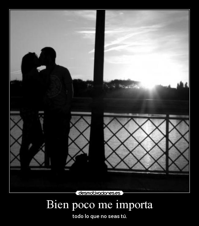 Bien poco me importa - todo lo que no seas tú.