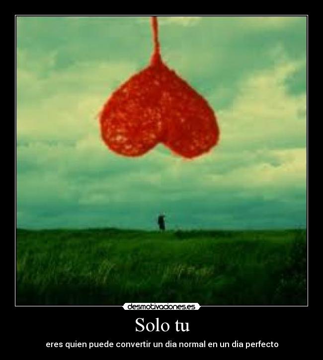 Solo tu - eres quien puede convertir un dia normal en un dia perfecto