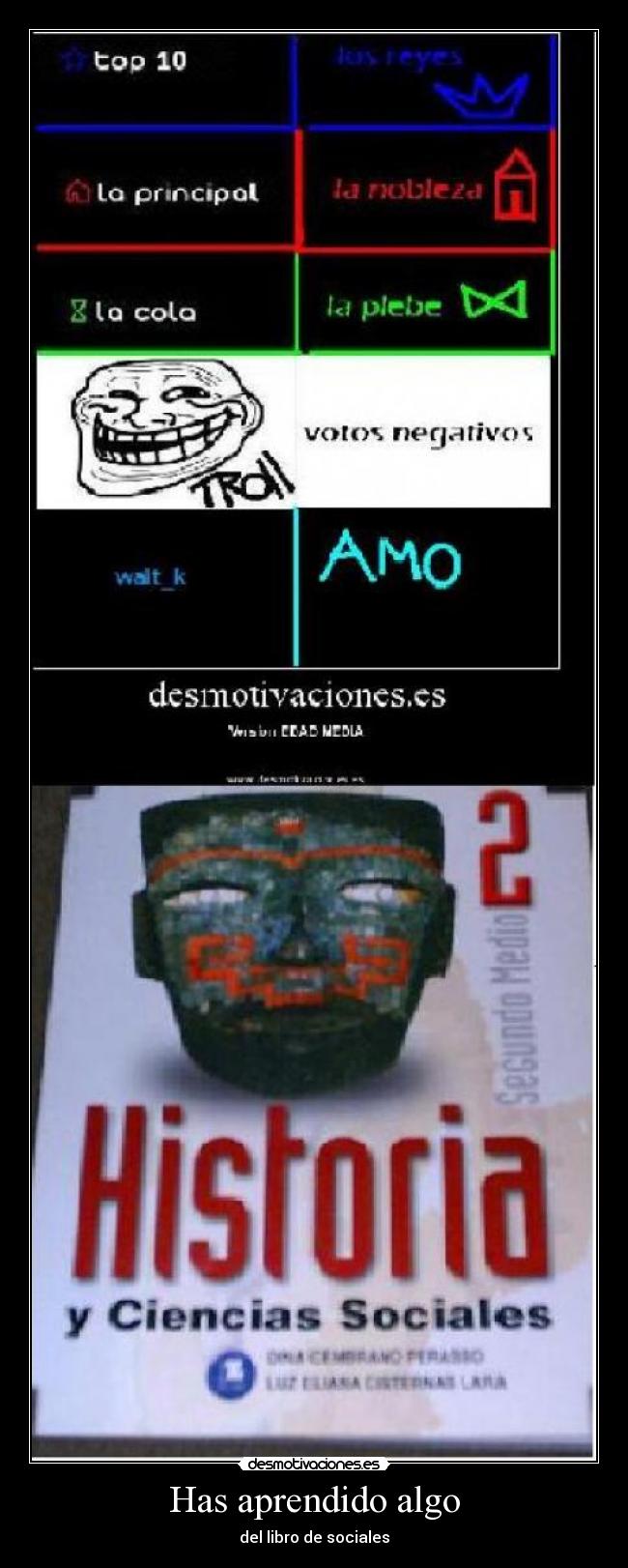 Has aprendido algo - del libro de sociales