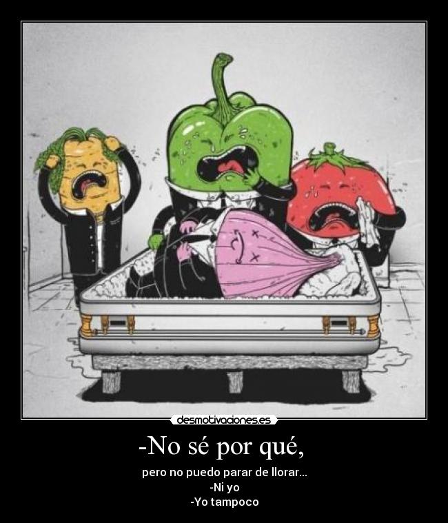 -No sé por qué,  - pero no puedo parar de llorar...
-Ni yo
-Yo tampoco