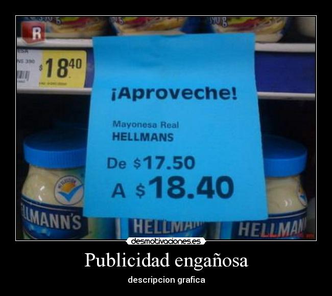 Publicidad engañosa - descripcion grafica