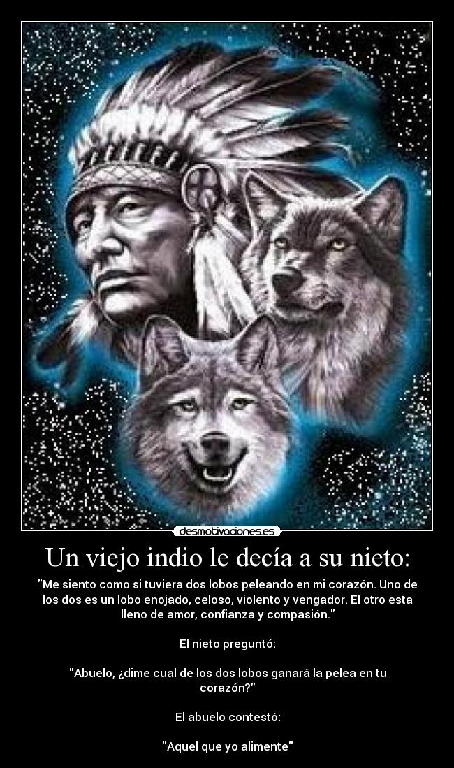 Un viejo indio le decía a su nieto: -