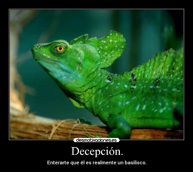 Decepción. - Enterarte que él es realmente un basilisco.