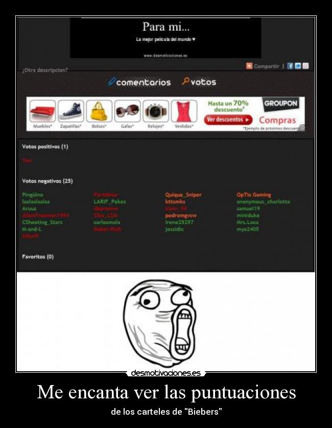 Me encanta ver las puntuaciones -