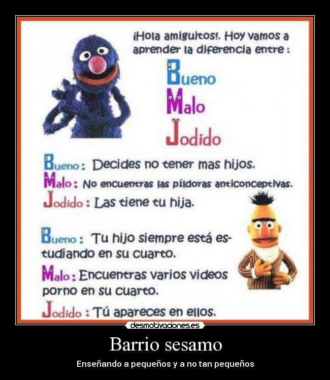 Barrio sesamo - Enseñando a pequeños y a no tan pequeños