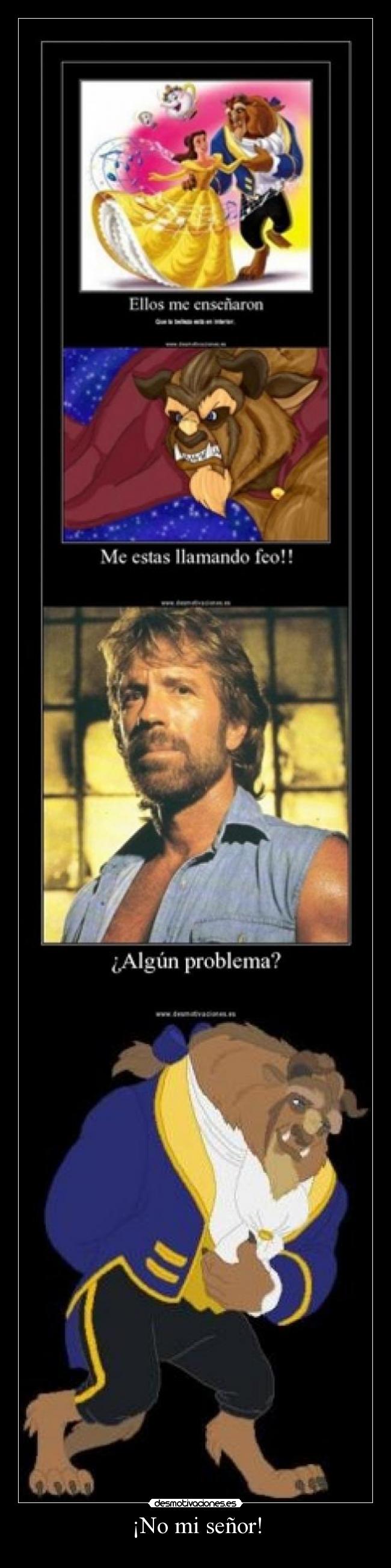 carteles bella bestia chuck norris desmotivaciones