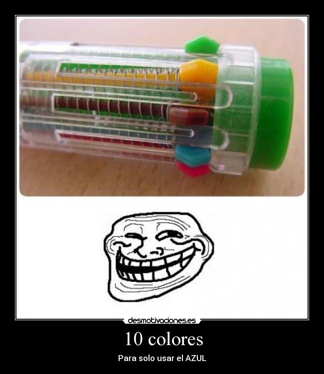 10 colores - Para solo usar el AZUL
