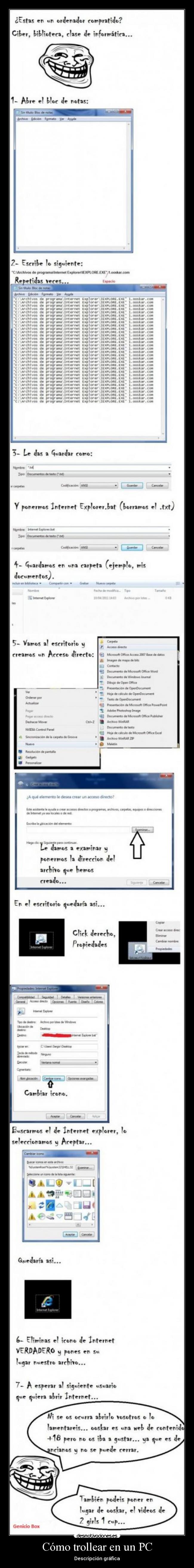 Cómo trollear en un PC - Descripción gráfica
