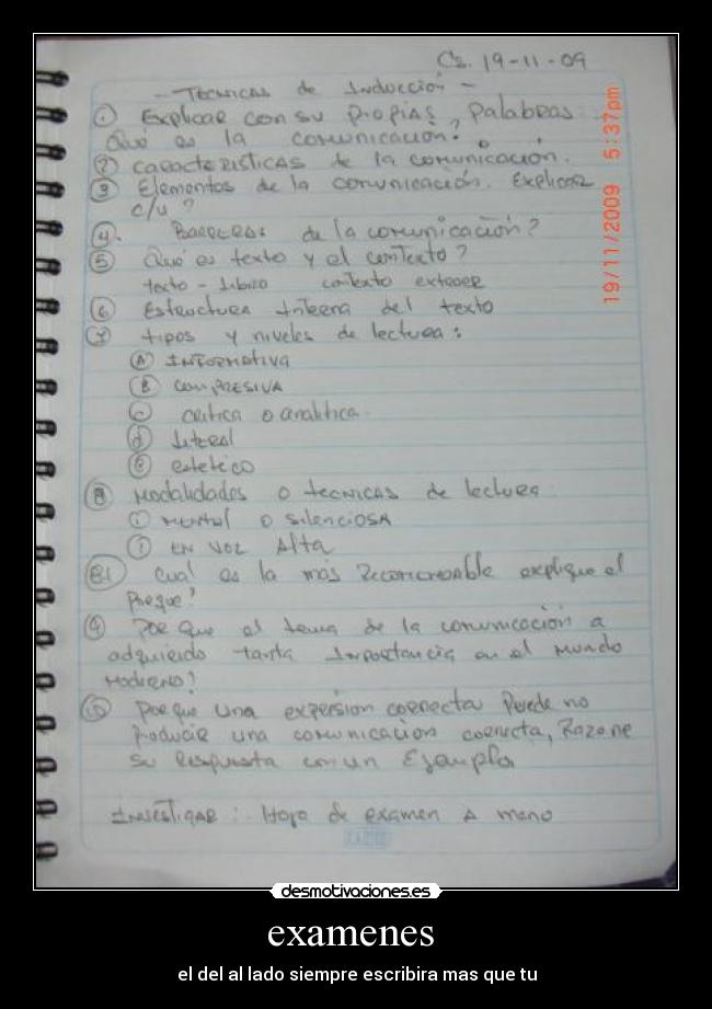 examenes - el del al lado siempre escribira mas que tu