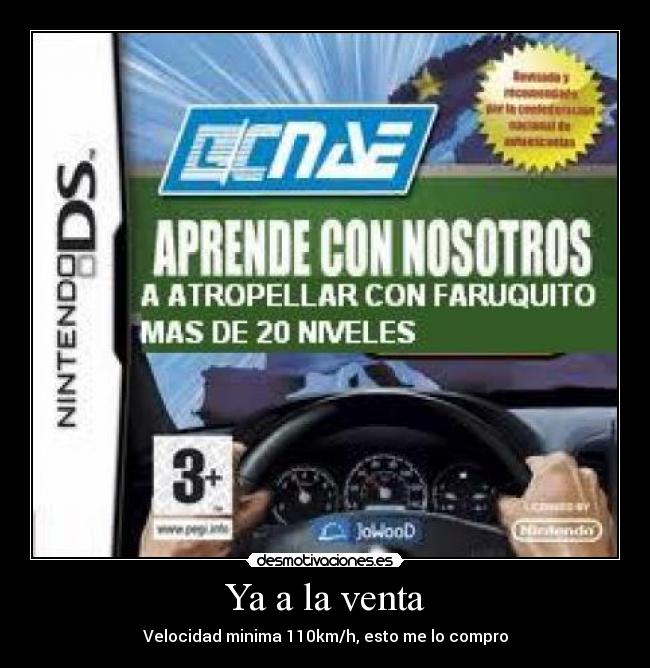 Ya a la venta - Velocidad minima 110km/h, esto me lo compro