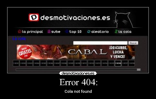 carteles cola 404 error desmotivaciones