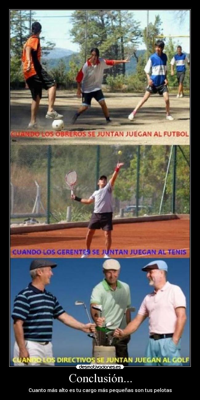 carteles pelotas cargo tenis futbol golf jefes desmotivaciones