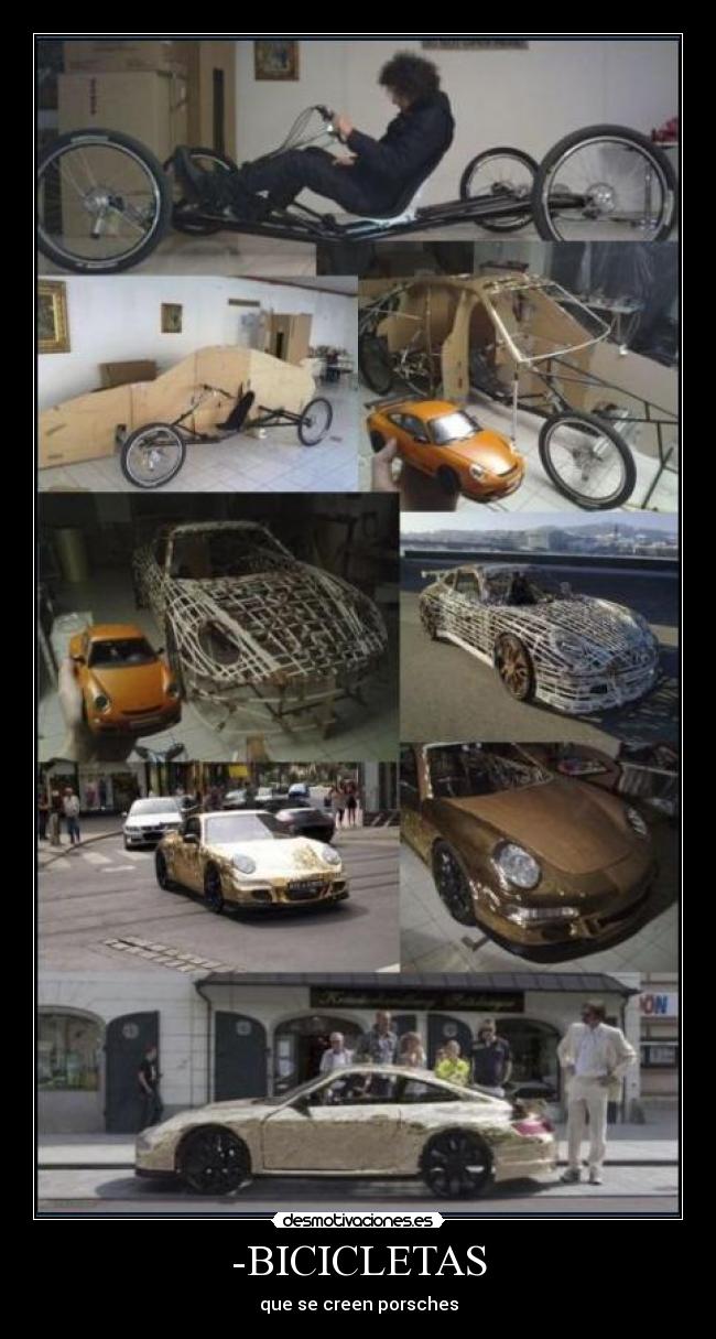 carteles bicicletas que creen porsches desmotivaciones