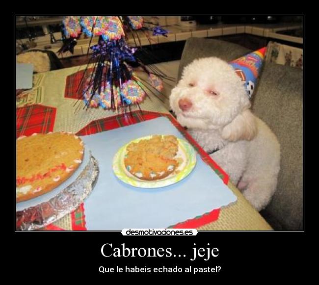 Cabrones... jeje - Que le habeis echado al pastel?