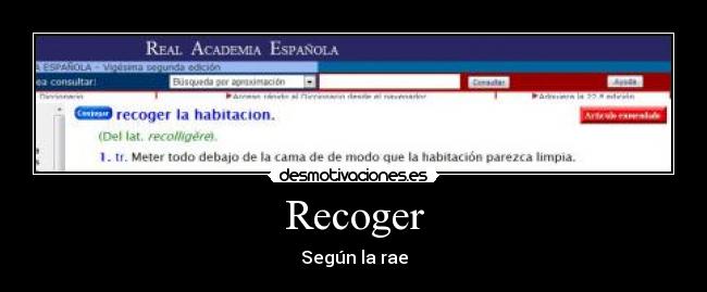 Recoger - Según la rae