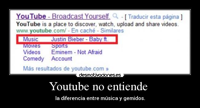 Youtube no entiende - la diferencia entre música y gemidos.