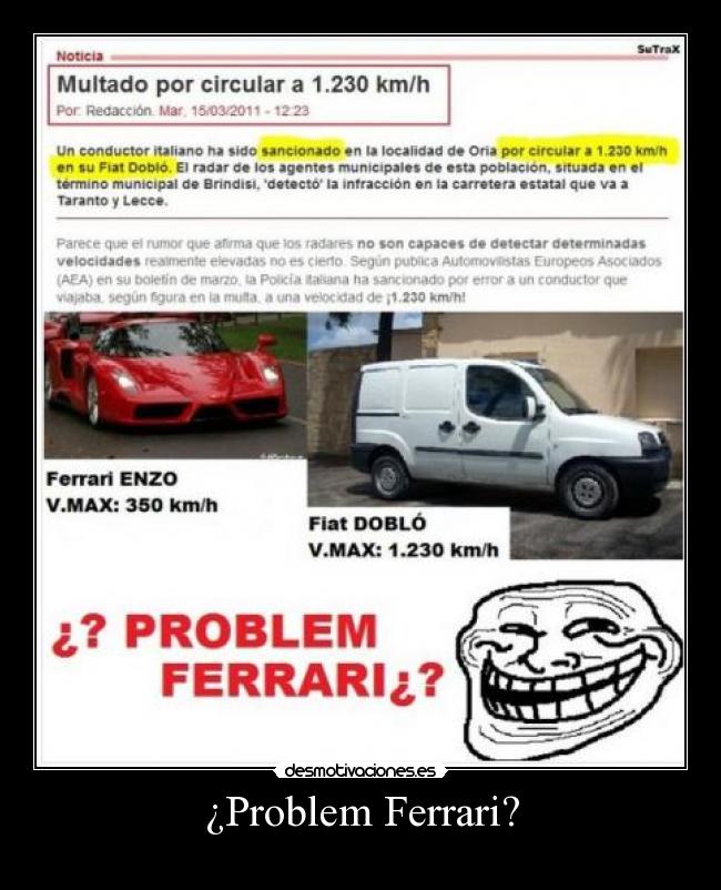 ¿Problem Ferrari? -