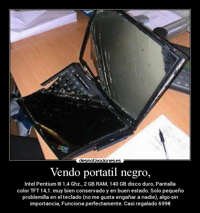 Vendo portatil negro, -