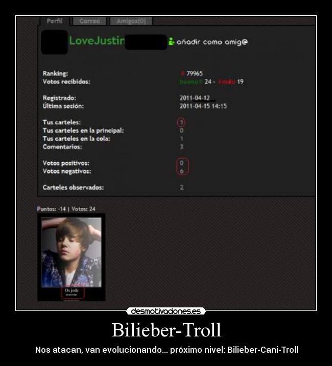 Bilieber-Troll - Nos atacan, van evolucionando... próximo nivel: Bilieber-Cani-Troll