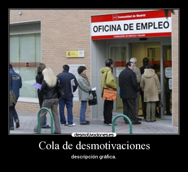 Cola de desmotivaciones - descripción gráfica.