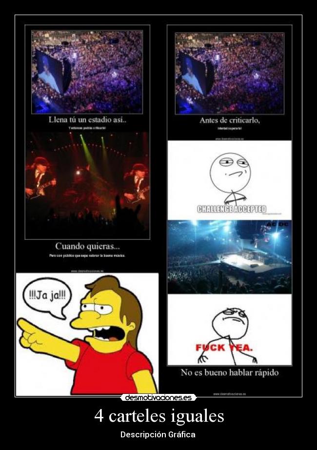 4 carteles iguales - Descripción Gráfica