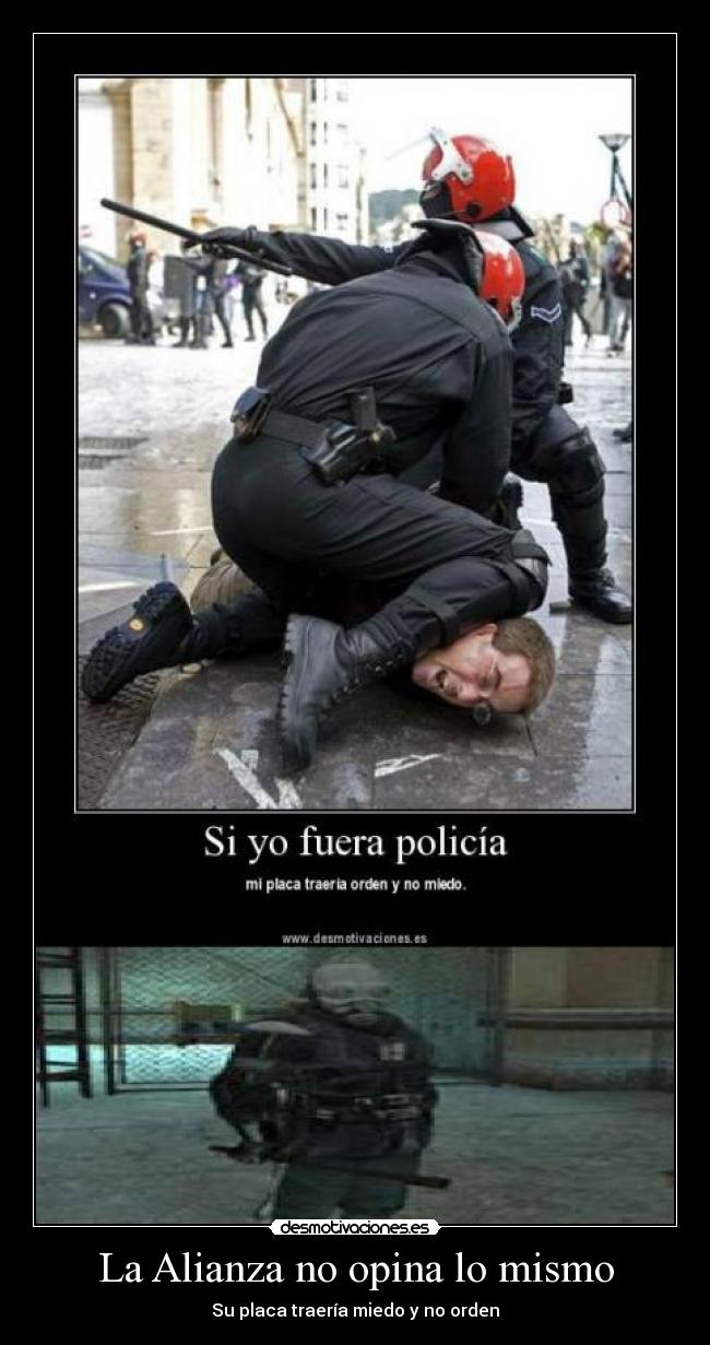 La Alianza no opina lo mismo - Su placa traería miedo y no orden