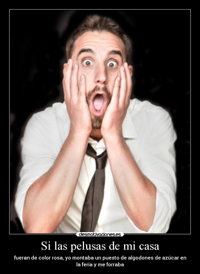 Si las pelusas de mi casa - fueran de color rosa, yo montaba un puesto de algodones de azúcar en
la feria y me forraba